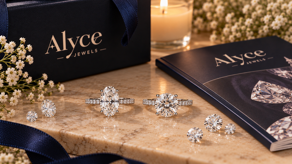 Oval and round lab-grown diamond ring, presenting what causes the price change.