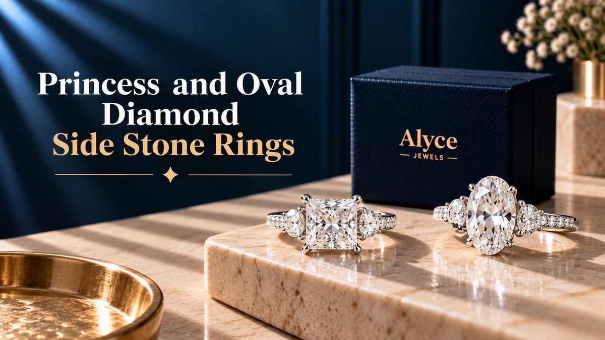 Princess- and oval-diamond side-stone rings for women to get a big look.