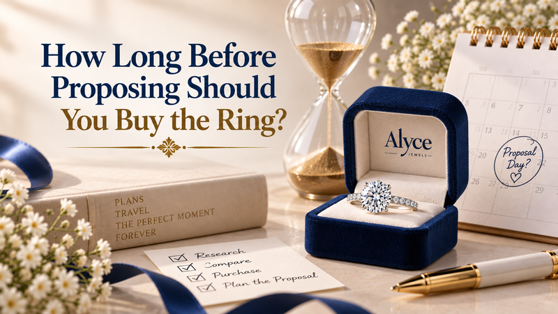 The perfect timeline for purchasing a ring before arranging a proposal to your love partner.