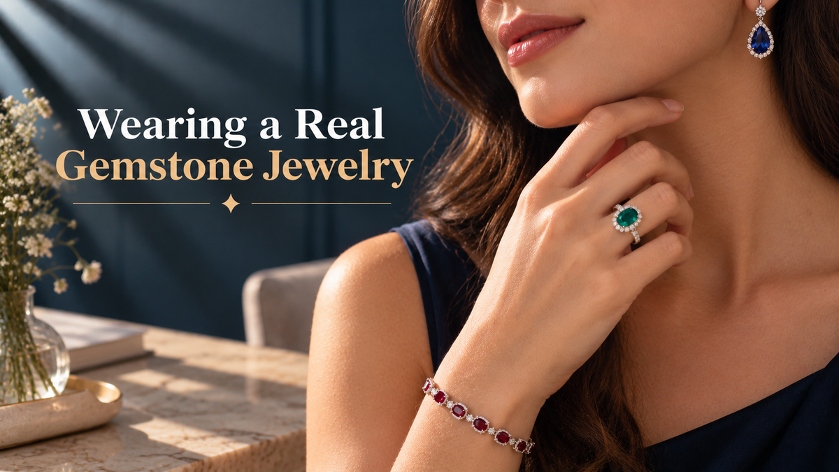 The woman wore a real and rare fancy colored gemstone jewelry to suit her personality.
