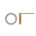 Gold and diamond earring on a white background