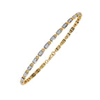 Modern Round Lab Grown Diamond Link Tennis Bracelet in  Yellow Gold