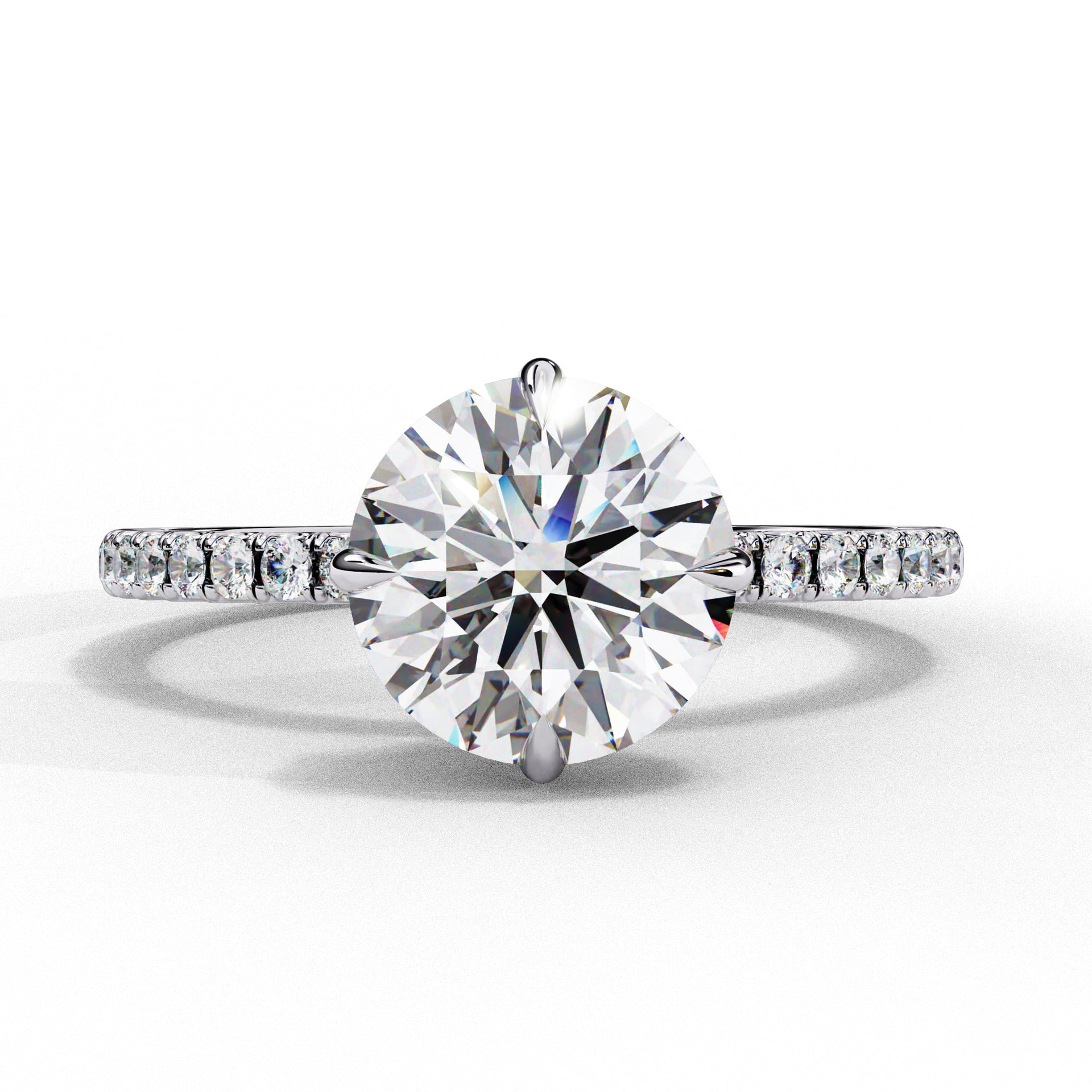 Hidden Halo Round Lab Diamond Engagement Ring
