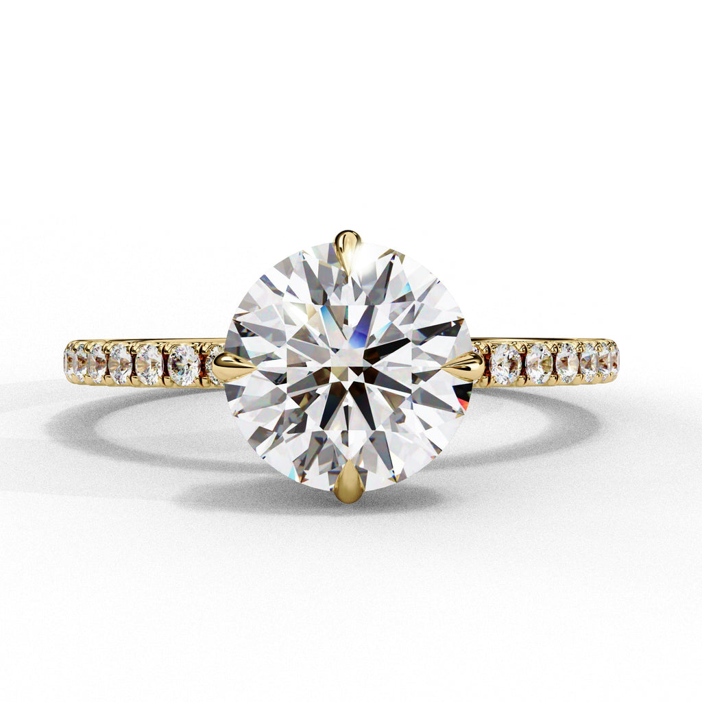 Hidden Halo Round Diamond Engagement Ring