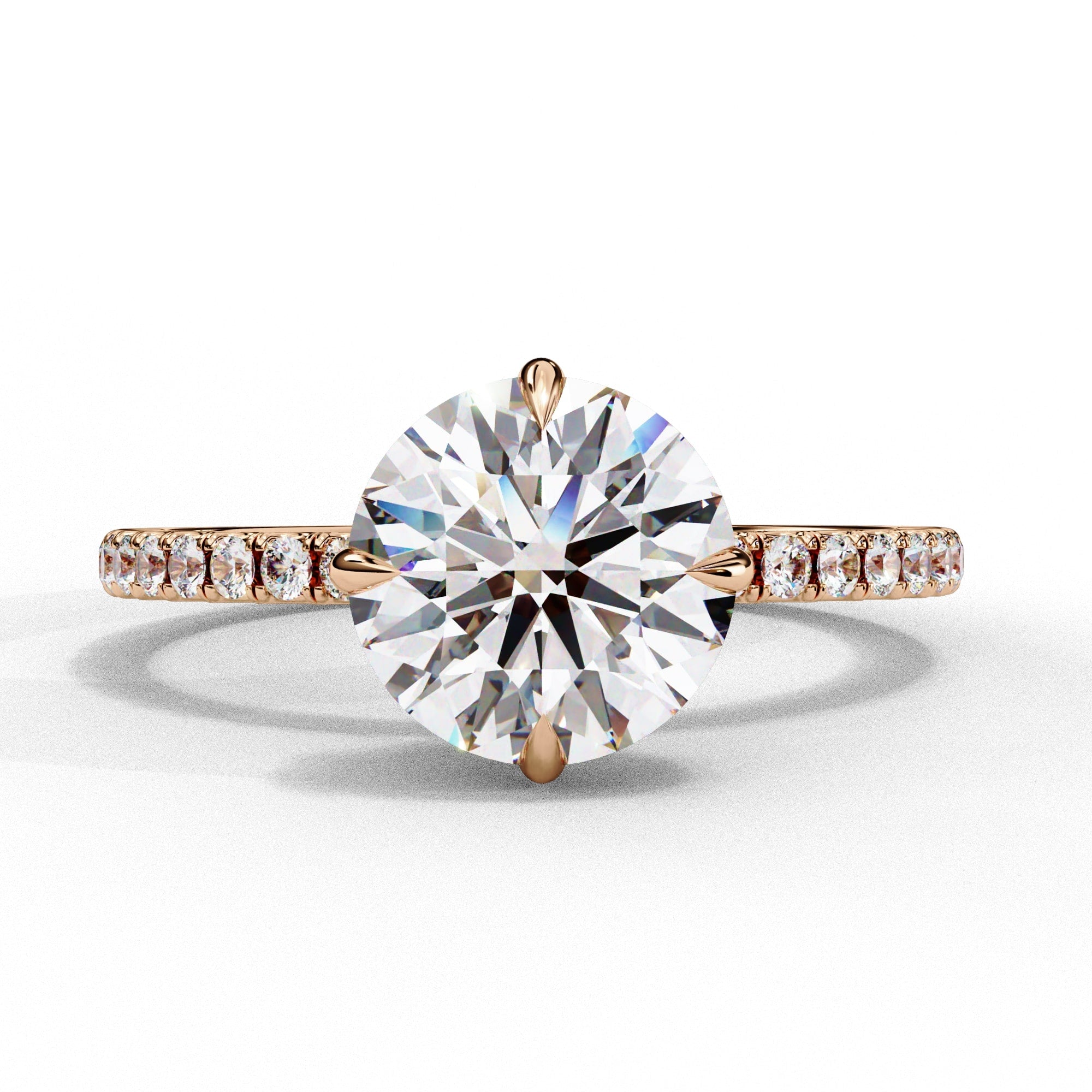 Hidden Halo Round Diamond Engagement Ring
