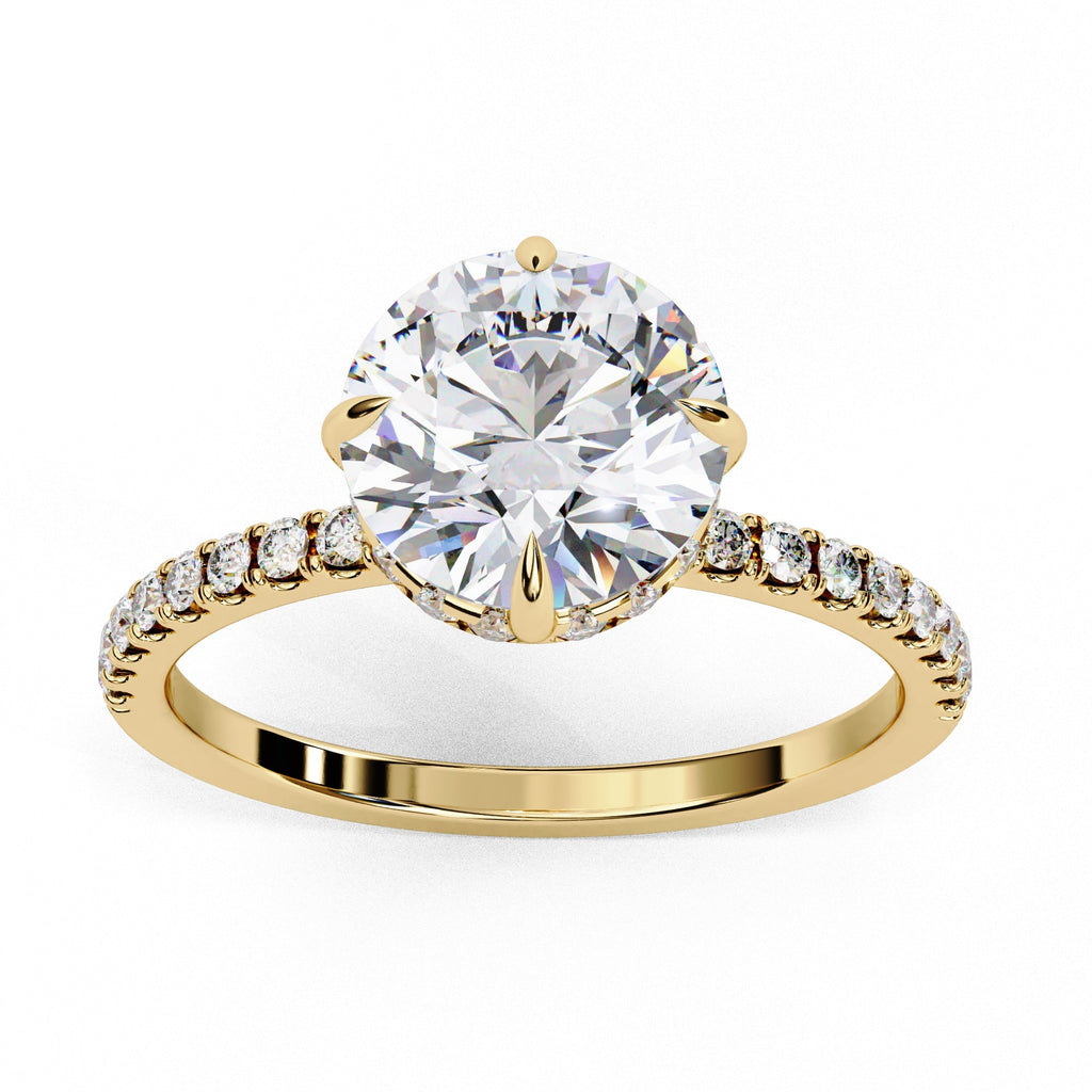 Hidden Halo Round Diamond Engagement Ring