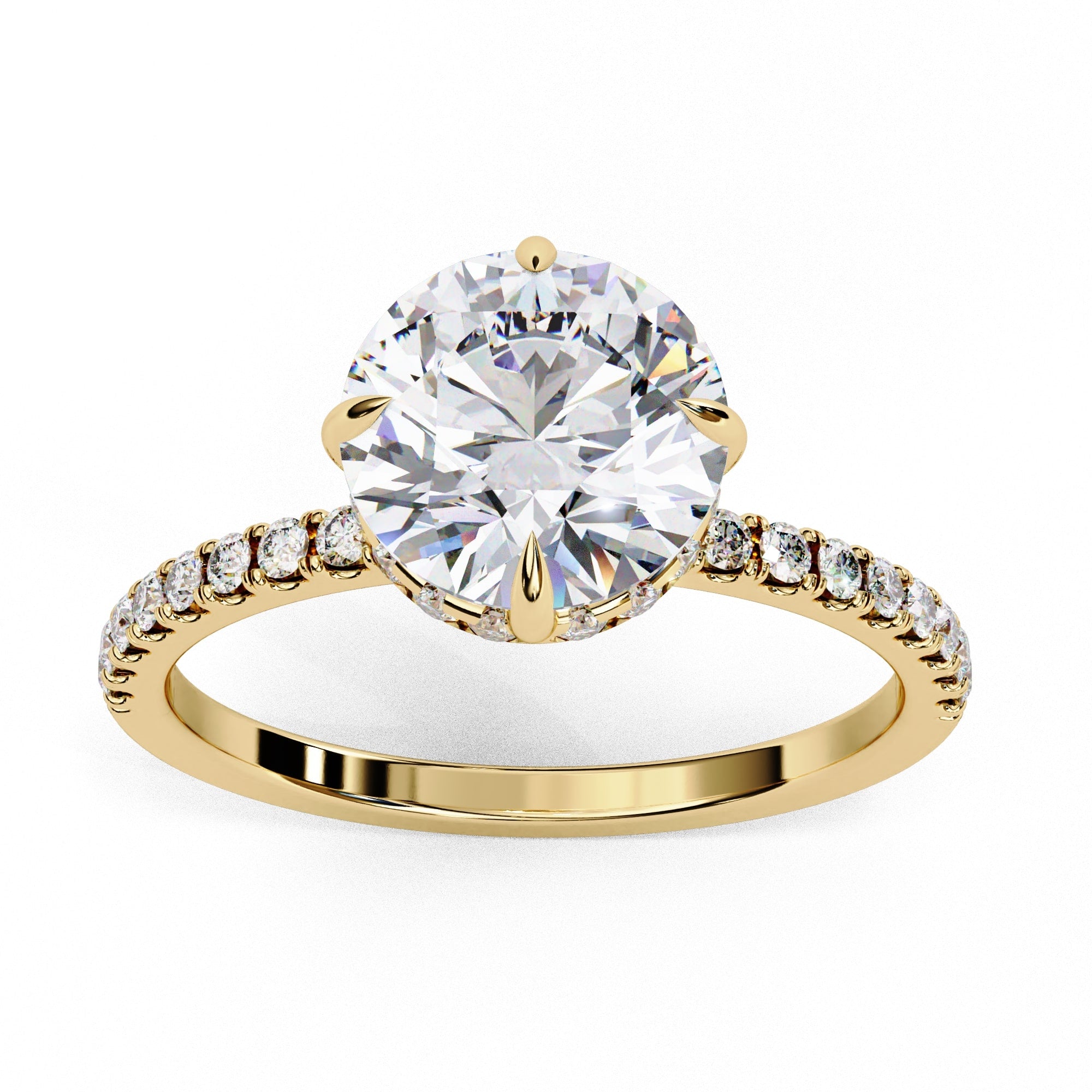 Hidden Halo Round Diamond Engagement Ring