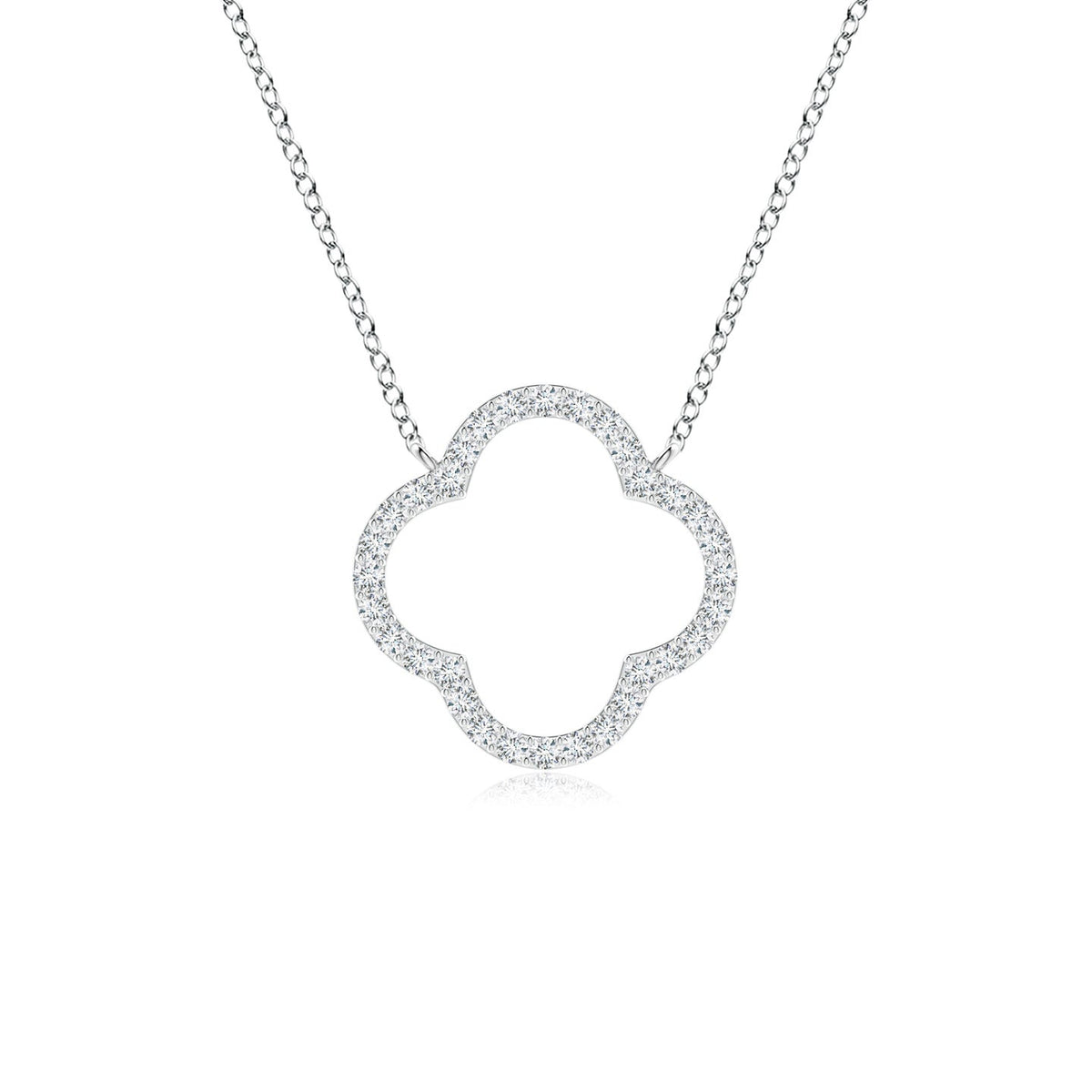 Lab-Grown Diamond Four-Leaf Open Clover Pendant