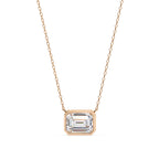 Emerald Cut Lab Grown Diamond Bezel Pendant