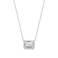 1.90 Carat Emerald Cut Lab Created Diamond Solitaire Bezel Pendant