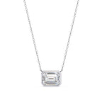 Emerald Cut Lab Grown Diamond Bezel Pendant