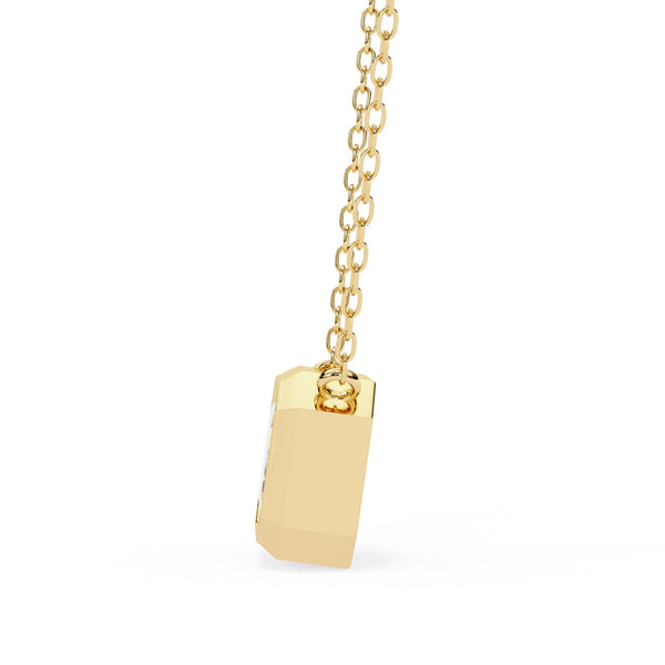 Emerald Cut Lab Grown Diamond Bezel Pendant