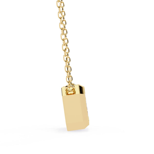 Emerald Cut Lab Grown Diamond Bezel Pendant