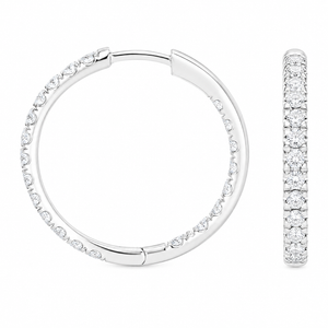 1.5 Carat Round Lab Grown Diamond Small Hoop Earrings