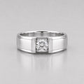 1.25 Carat Round Cut Lab Grown Diamond Men Bar Set Solitaire Ring