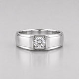 1.25 Carat Round Cut Lab Grown Diamond Men Bar Set Solitaire Ring
