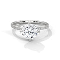 2.72 Carat Lab Grown Round Cut Diamond Ring With Claw Prongs