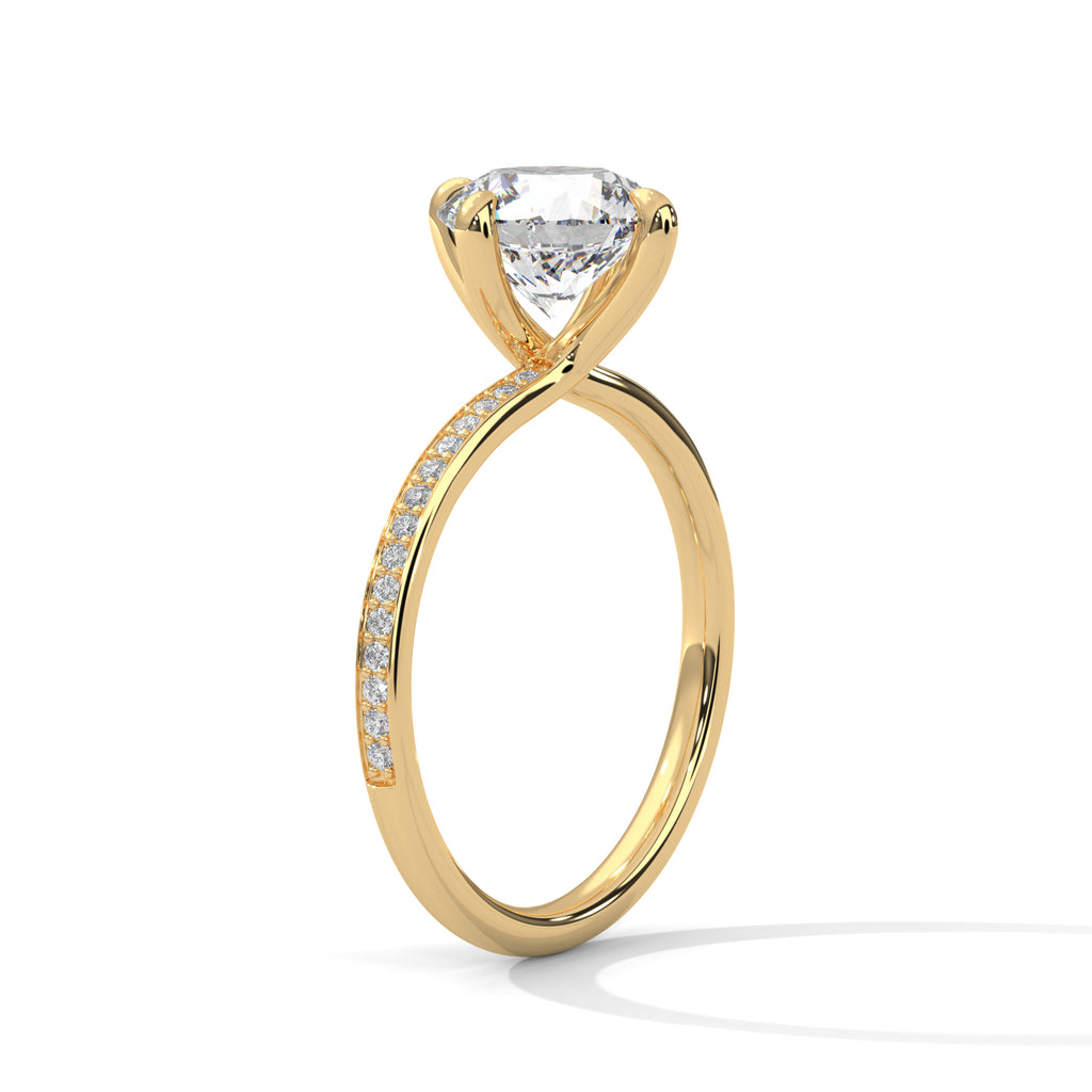 Solitaire Accent Diamond Engagement Ring With 4 Prongs