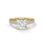 2 Carat Princess Daimond Solitaire Accent Engagement Ring