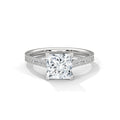 2 Carat Lab Grown Diamond Princess Cut Cathedral Ring