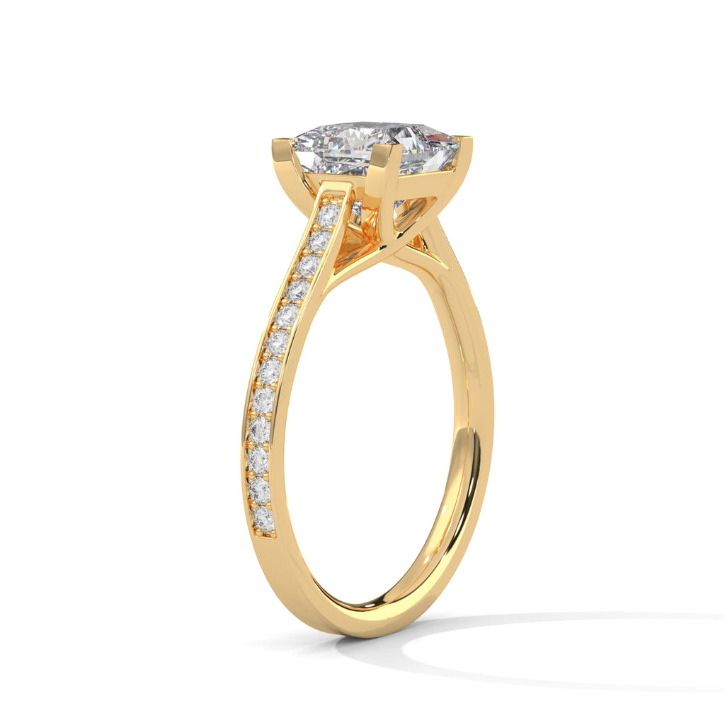 2 Carat Princess Daimond Solitaire Accent Engagement Ring