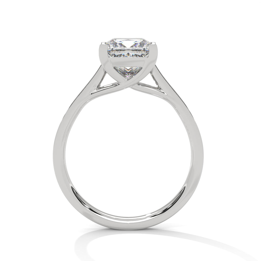 2 Carat Princess Daimond Solitaire Accent Engagement Ring