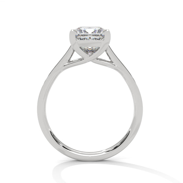 Princess Cut Lab Diamond Solitaire Accent Engagement Ring