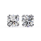Double claw Round Lab Grown Diamond Stud Earrings