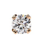Round Brilliant Diamond Studs 4-Prong Basket Setting with double claw