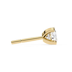 Round Brilliant Diamond Studs 4-Prong Basket Setting with double claw