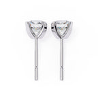 Round Brilliant Diamond Studs 4-Prong Basket Setting with double claw