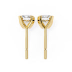 Round Brilliant Diamond Studs 4-Prong Basket Setting with double claw