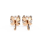 Round Brilliant Diamond Studs 4-Prong Basket Setting with double claw