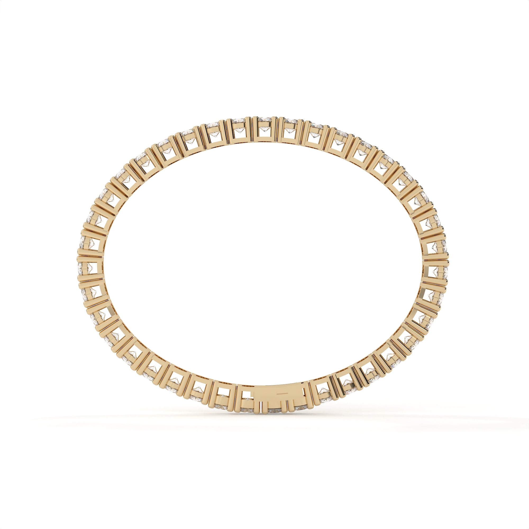Gold ring with square-cut gemstones on a white background