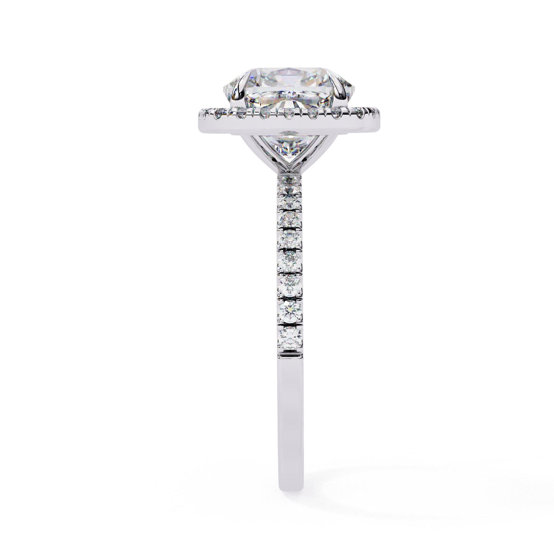 Cushion Cut Lab Diamond Halo Ring