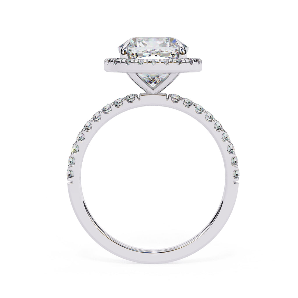 Cushion Halo Solitaire Diamond Engagement Ring