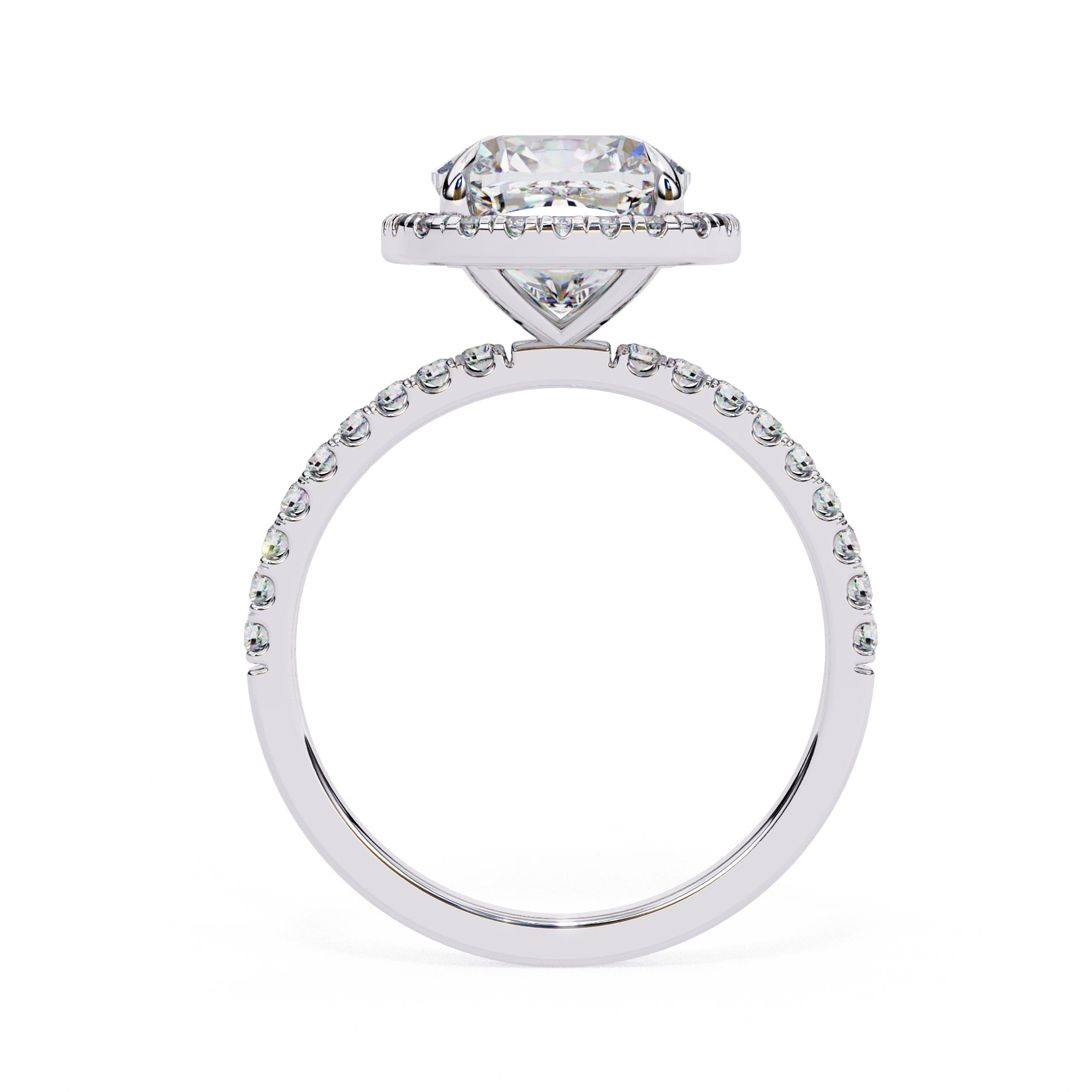 Cushion Halo Solitaire Diamond Engagement Ring