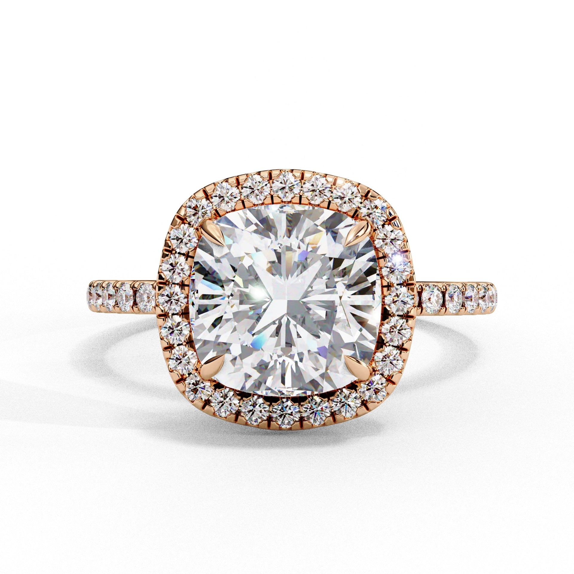 Cushion Cut Lab Diamond Halo Ring