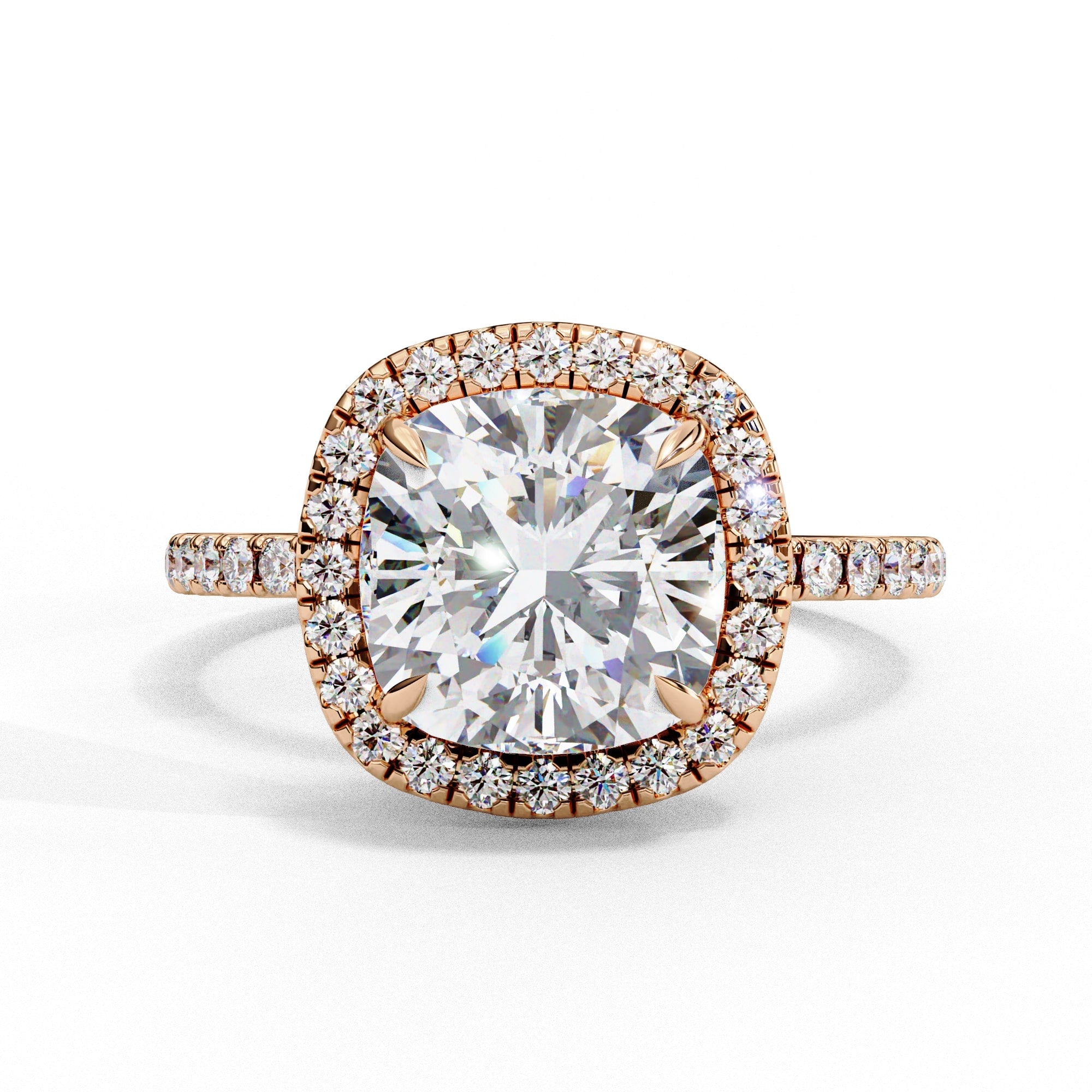 Cushion Halo Solitaire Diamond Engagement Ring