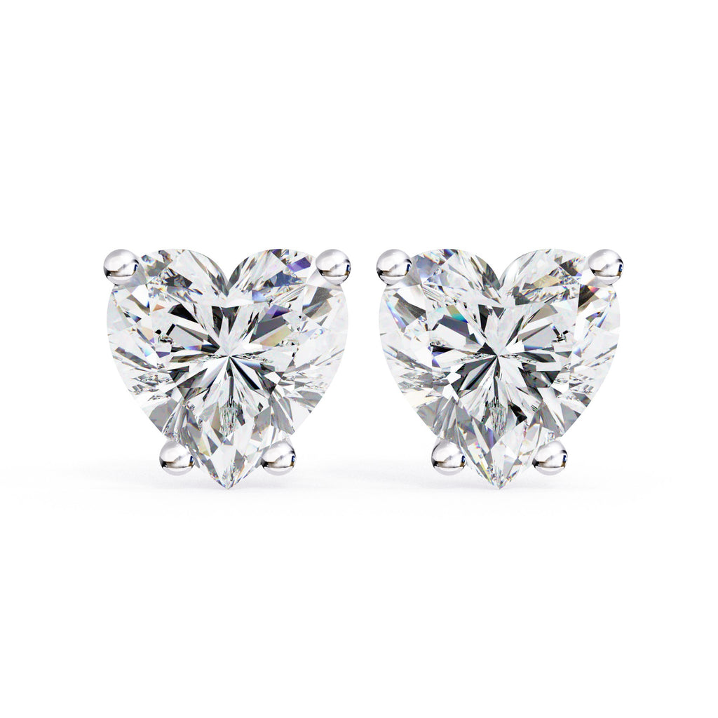 2.43 Carat Classic Lab Grown Diamond Heart Earrings For Gifts