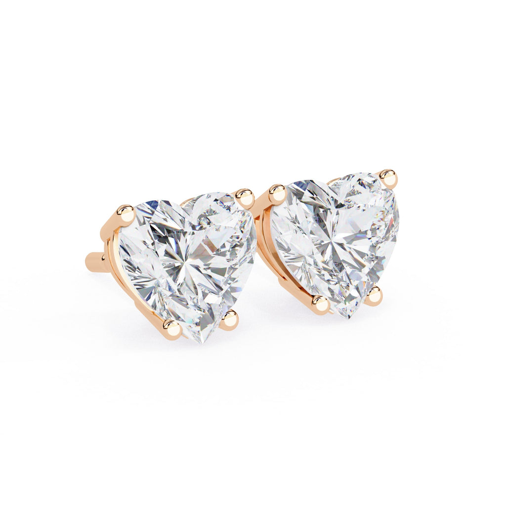 Heart cut stud earrings
