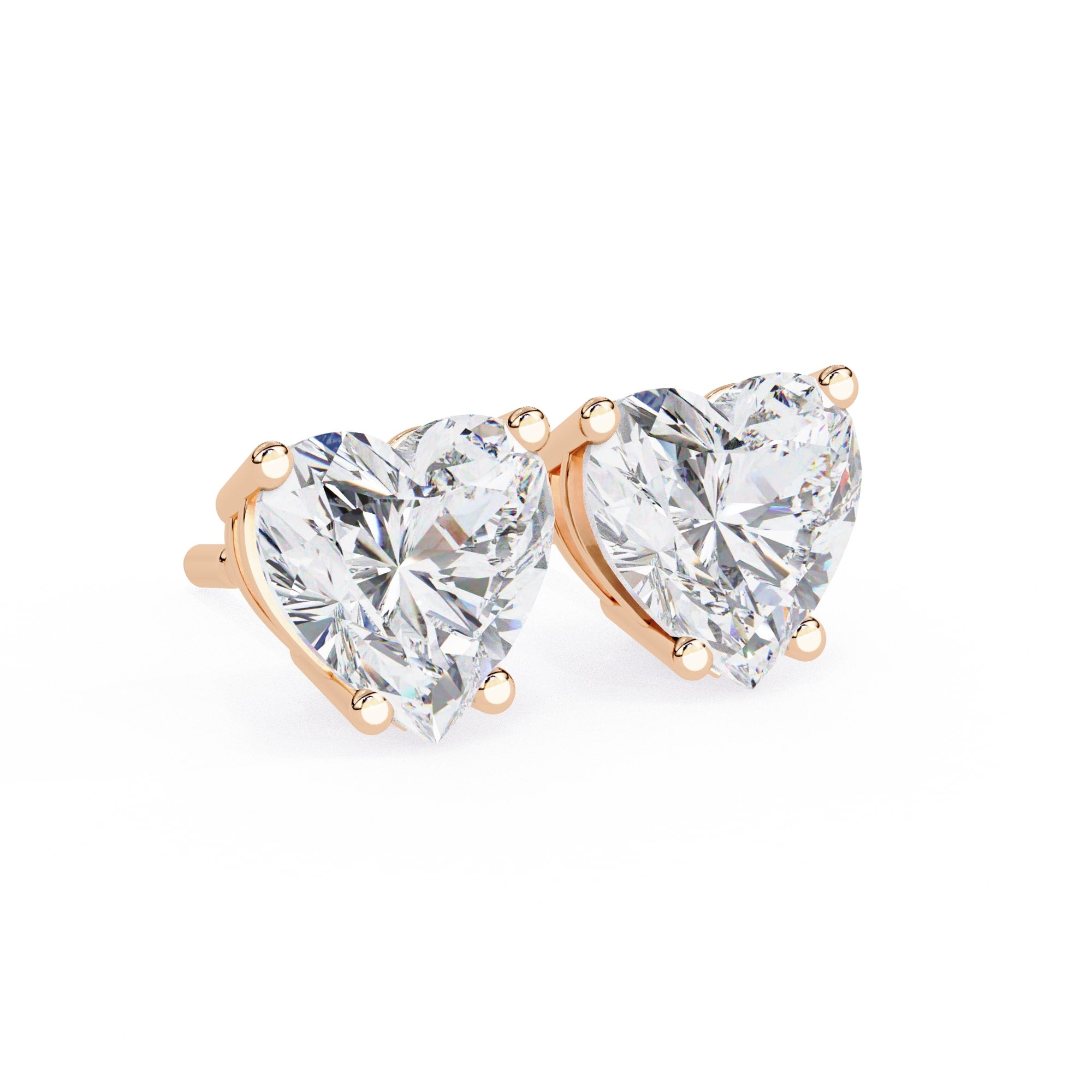 Heart cut stud earrings