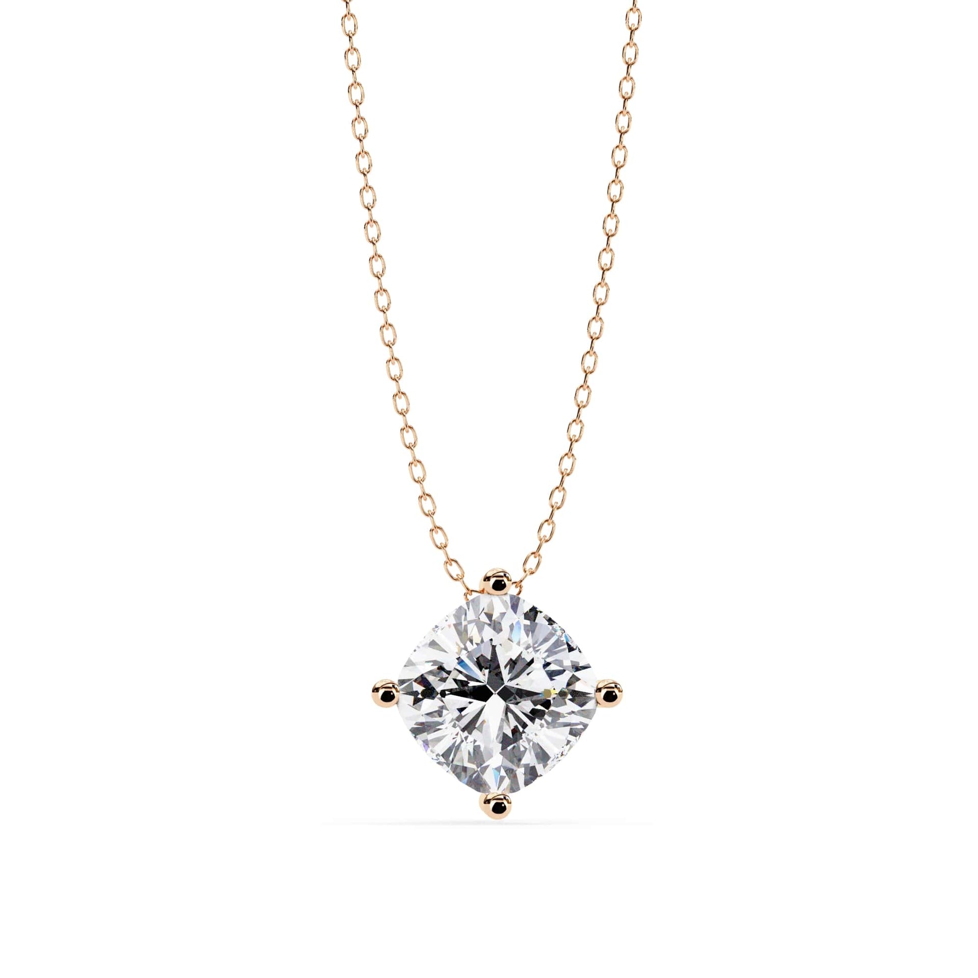 Elegant Cushion Solitaire Pendant