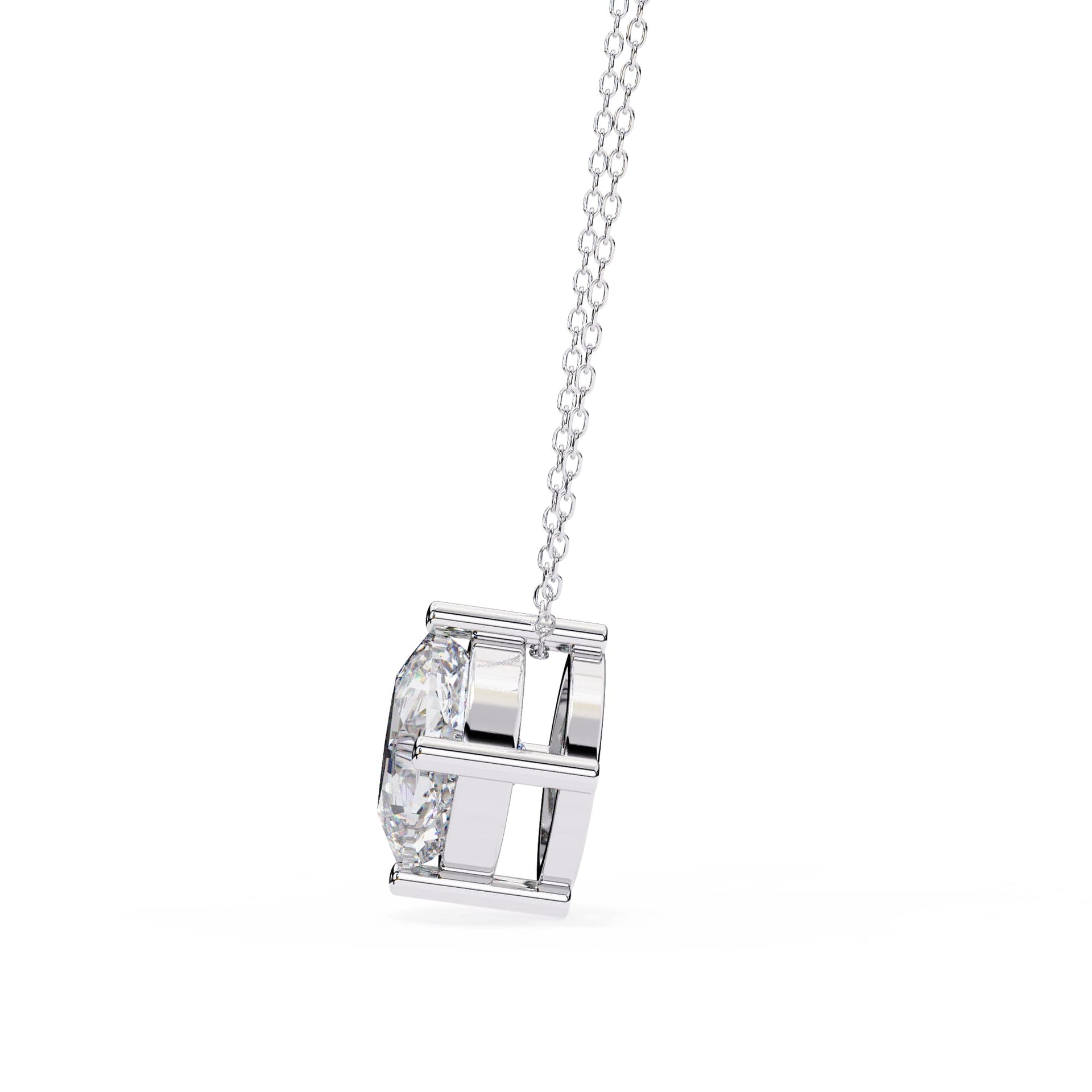 Elegant Cushion Solitaire Pendant