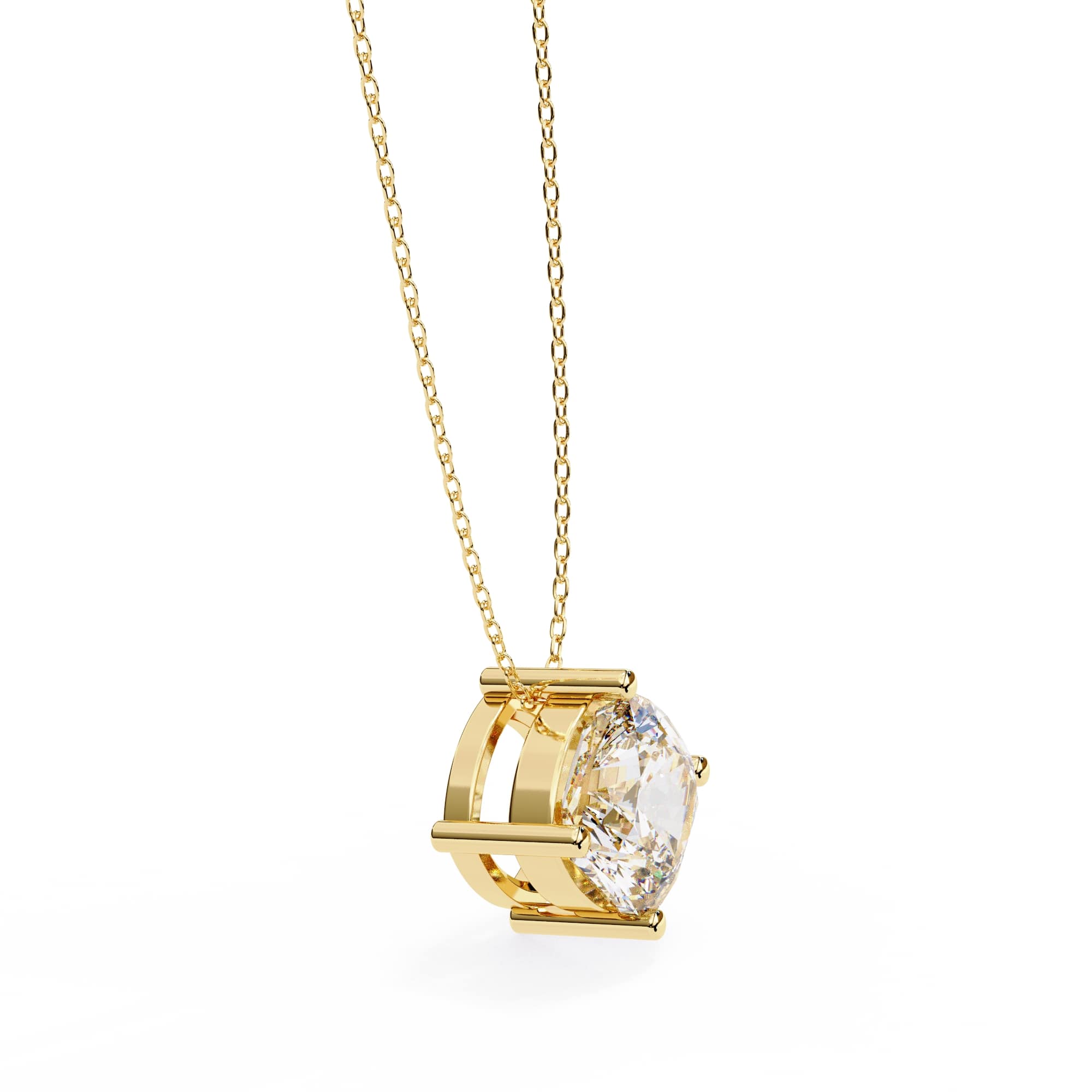 Elegant Cushion Solitaire Pendant