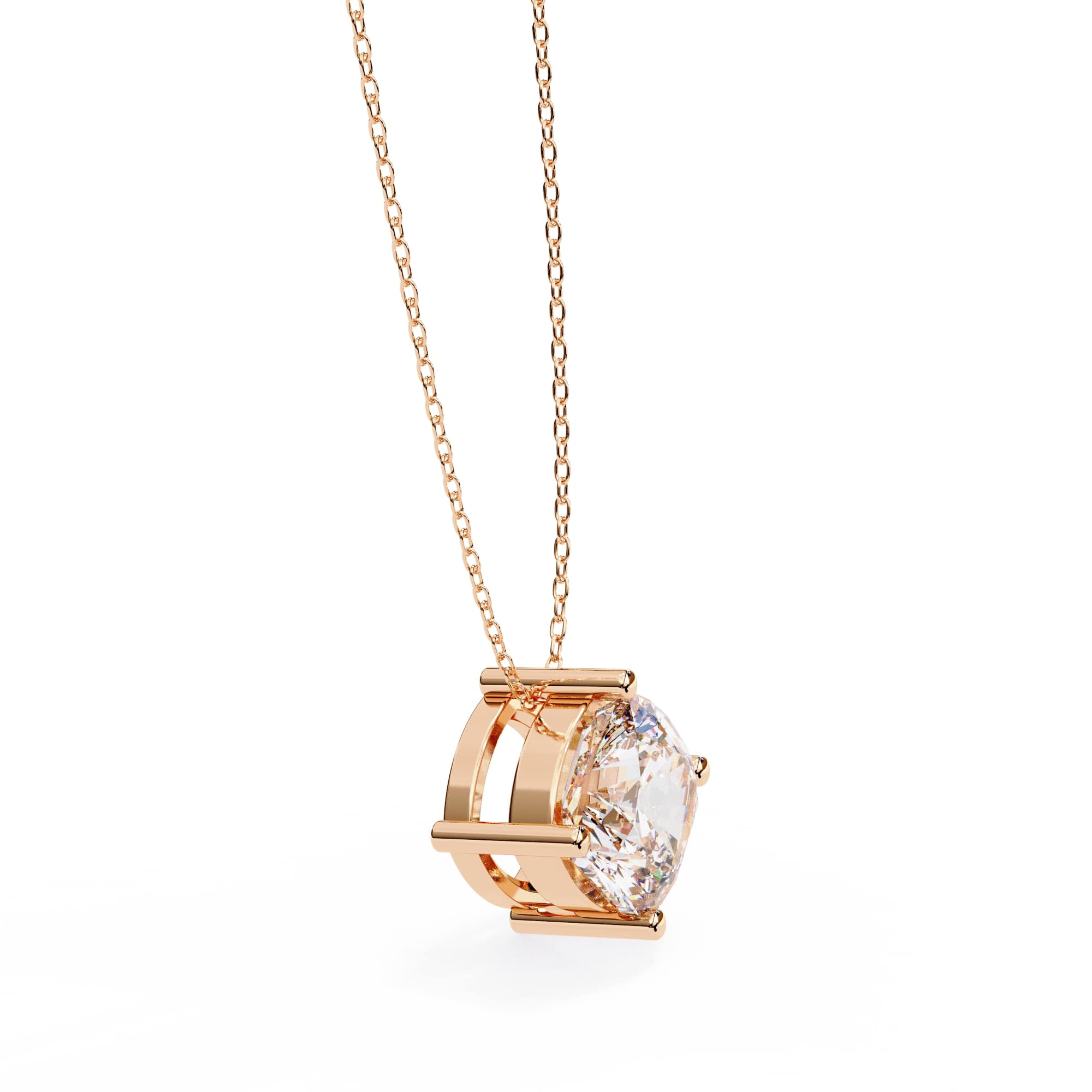 Elegant Cushion Solitaire Pendant