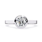 Bezel Set Round Cut Diamond Solitaire Ring