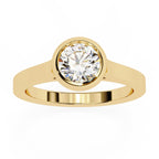 Bezel Set Round Cut Diamond Solitaire Ring