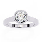 Bezel Set Round Cut Diamond Solitaire Ring