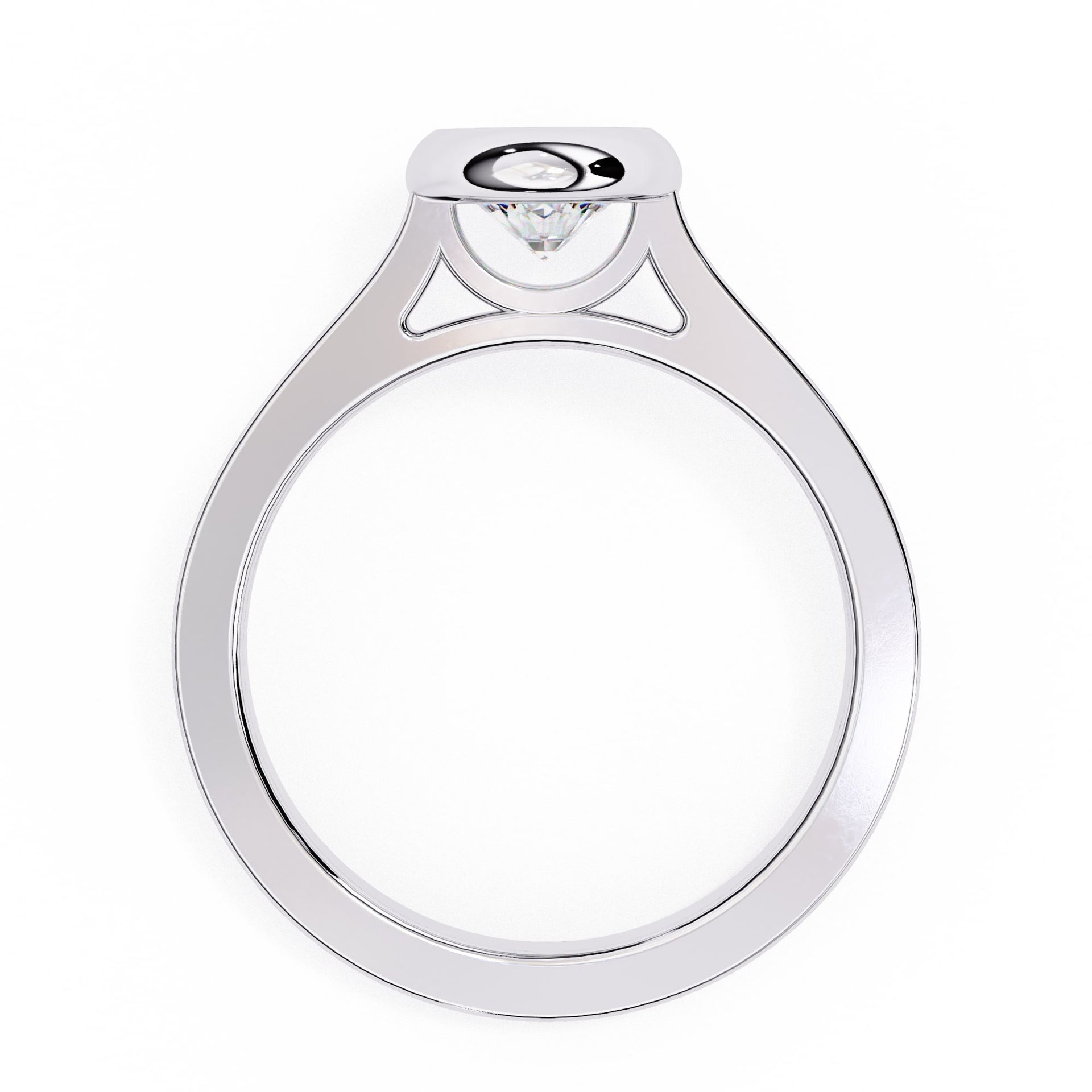 Bezel Set Round Cut Diamond Solitaire Ring